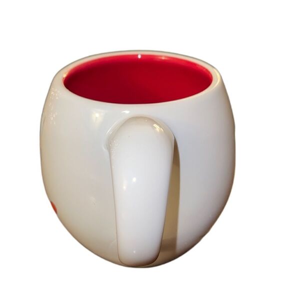 Rae Dunn MERRY Mug With Snowman Red Interior NEW - Picture 2 of 3